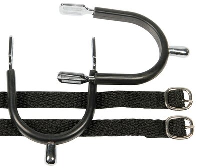 Harry&#039;s Horse Sporen knop verchroomd / rubber + riem