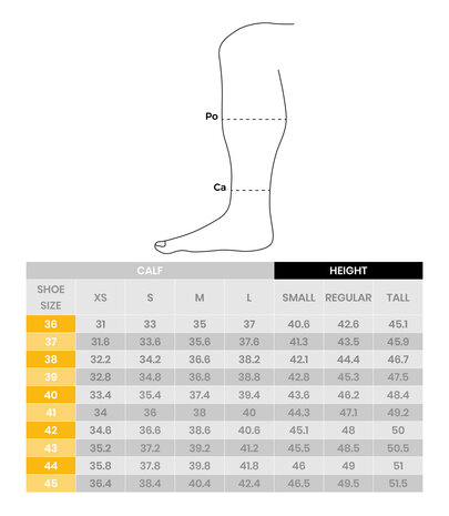 Size Chart Maten Tabel