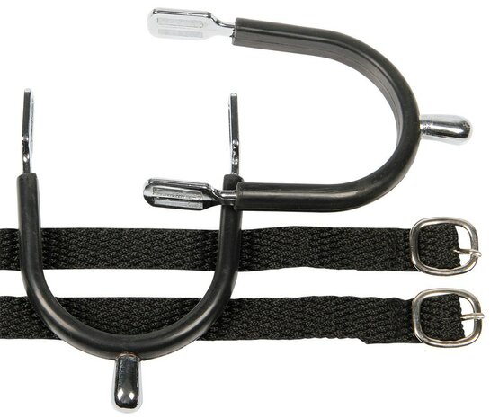 Harry's Horse Sporen knop verchroomd / rubber + riem