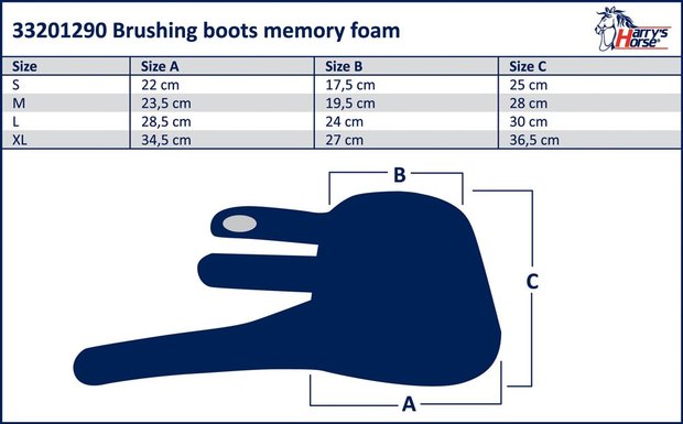 Harry's Horse Beenbeschermer memoryfoam Size table